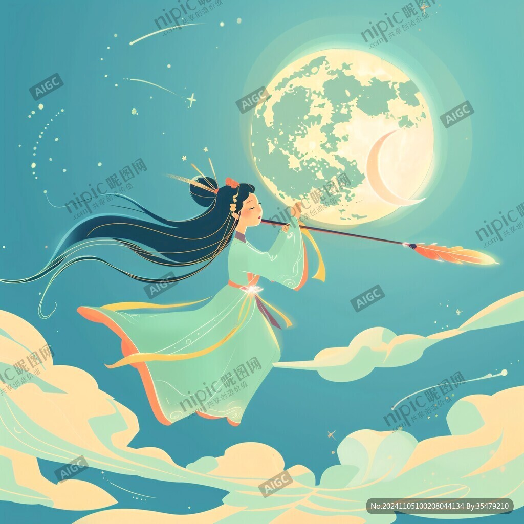 嫦娥奔月插画