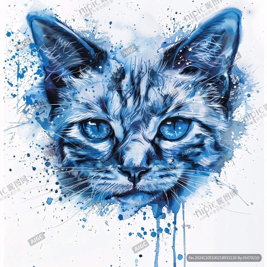 手绘猫咪海报