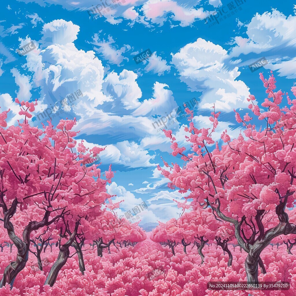 桃林插画