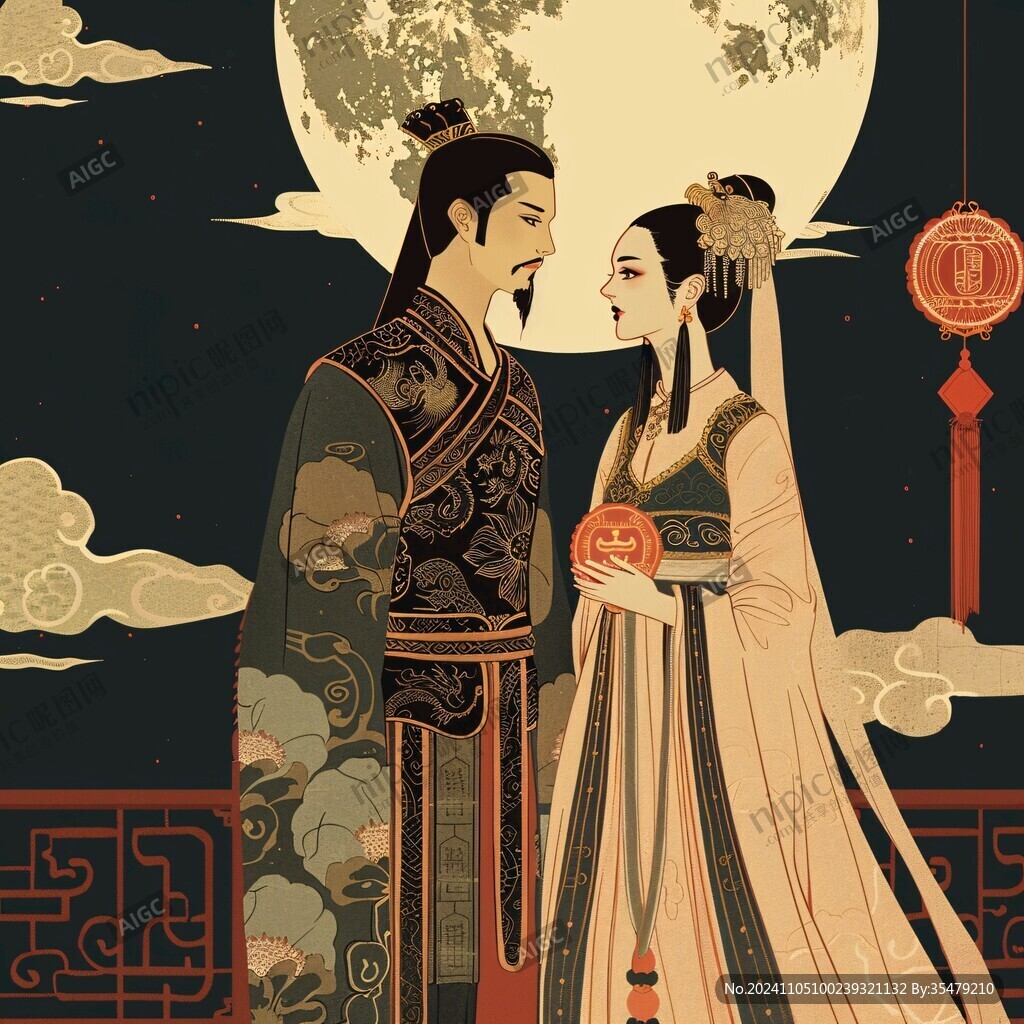 皇帝皇后插画