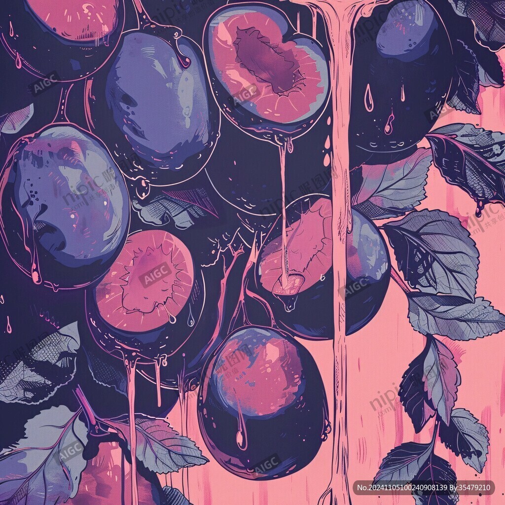 西梅包装插画