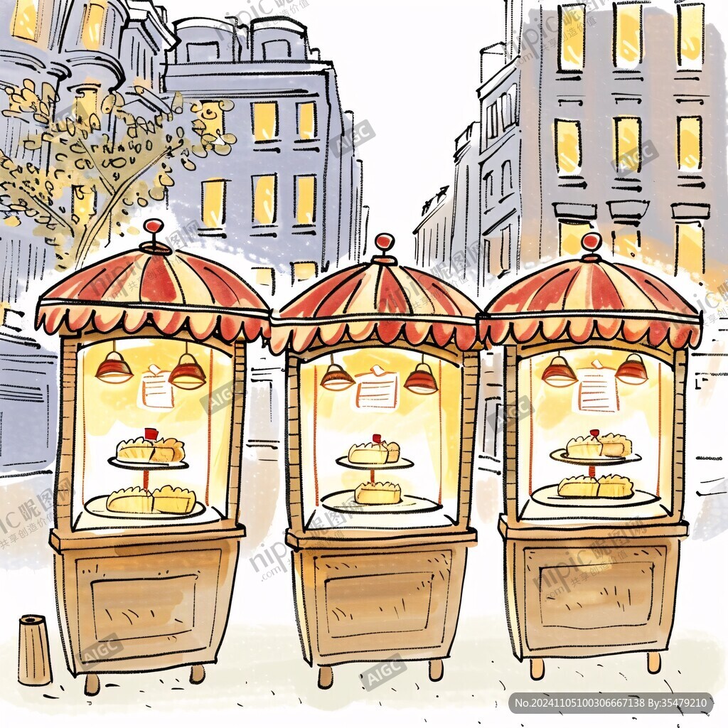 年糕店插画