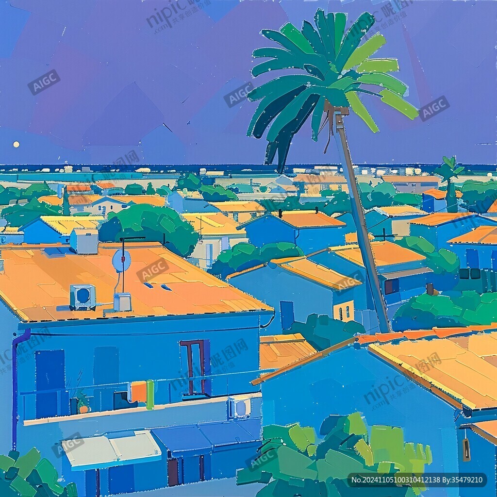 洛杉矶插画科技旅游