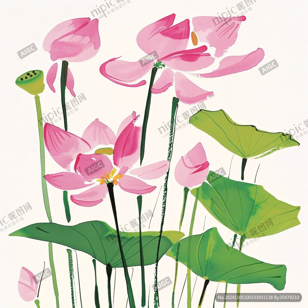 卡通荷花素材