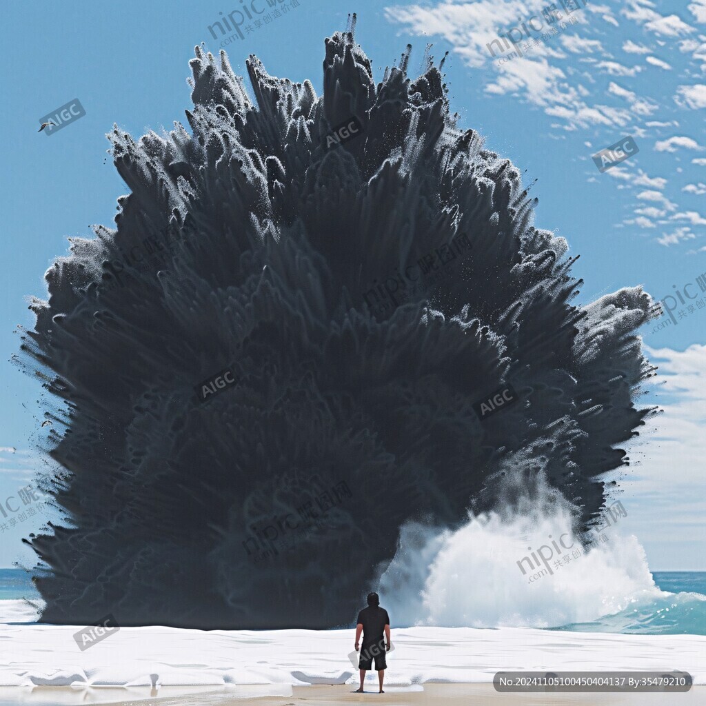 火山喷发雕塑