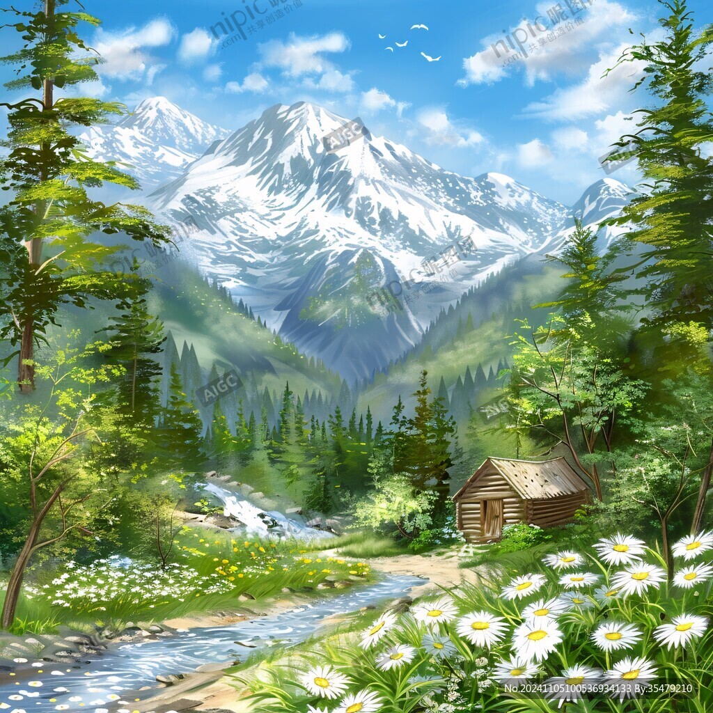 现实山景画
