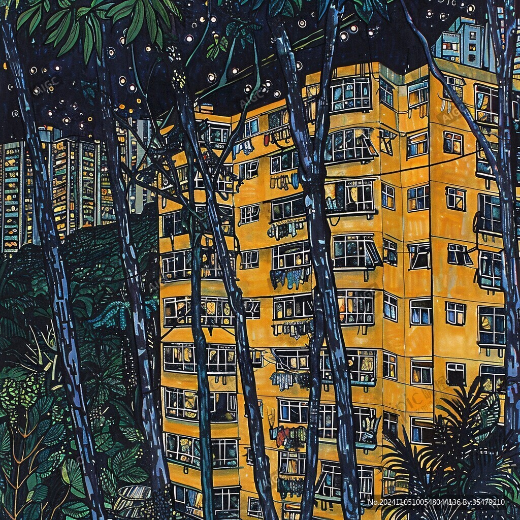 粤港澳手绘彩绘水彩