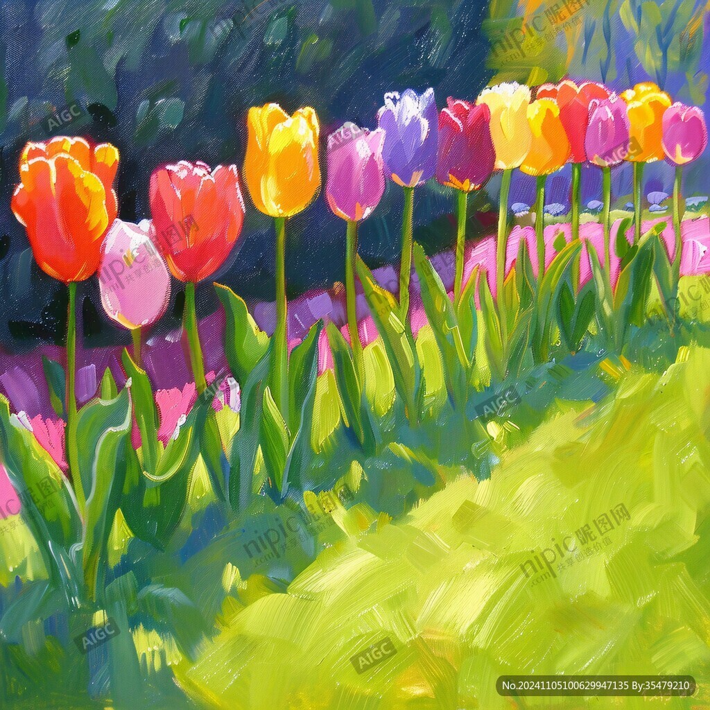 花卉油画郁金香油画