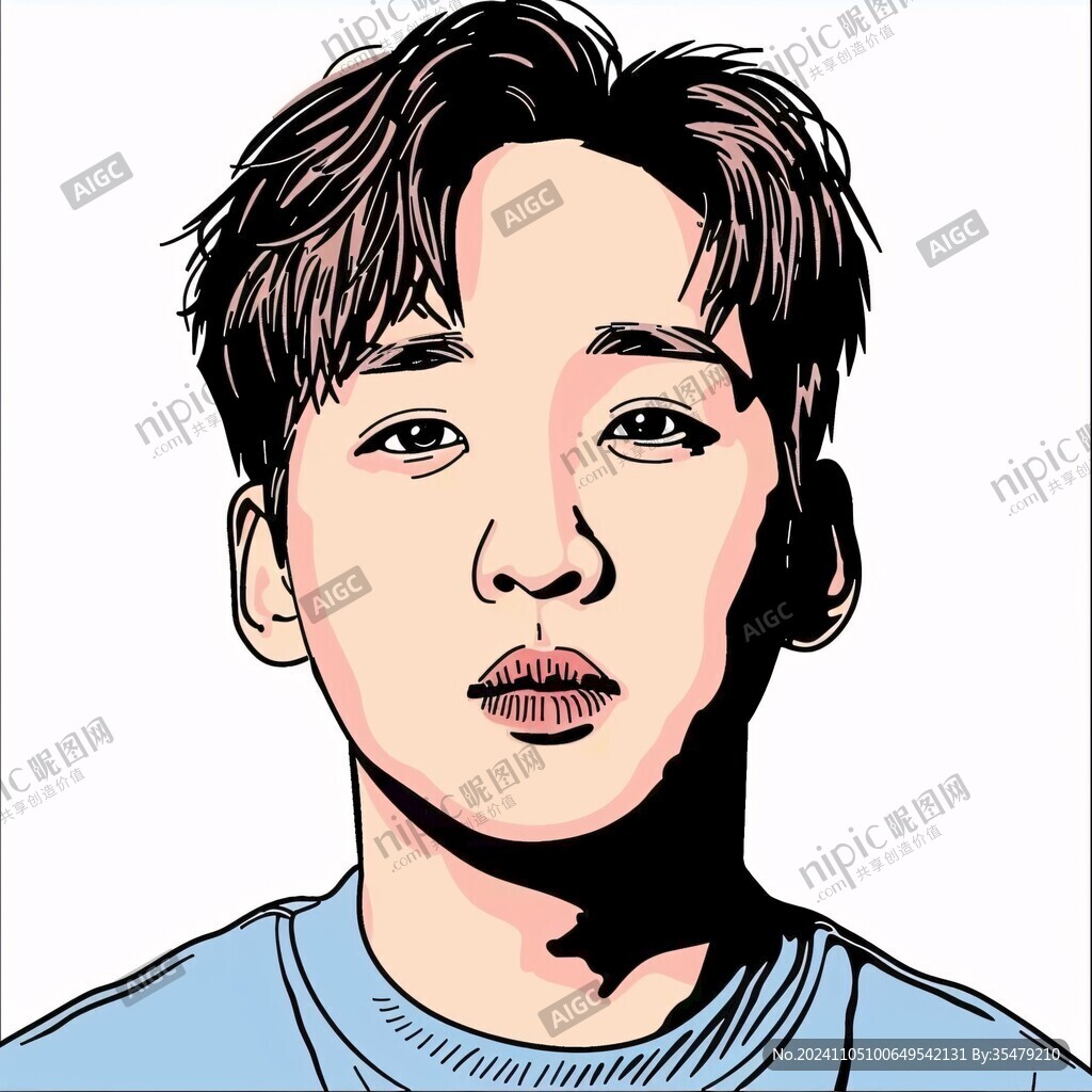 男生头像插画