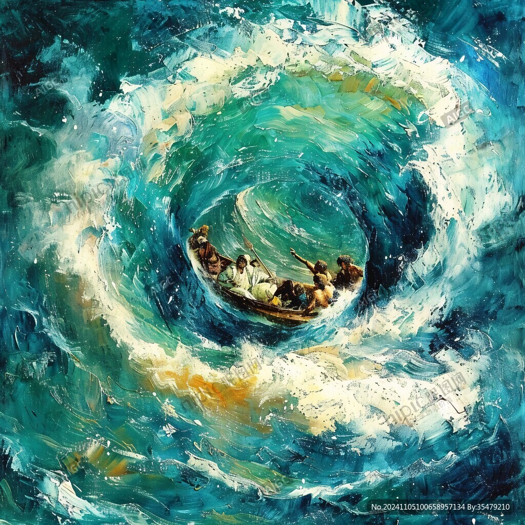 海水漩涡里