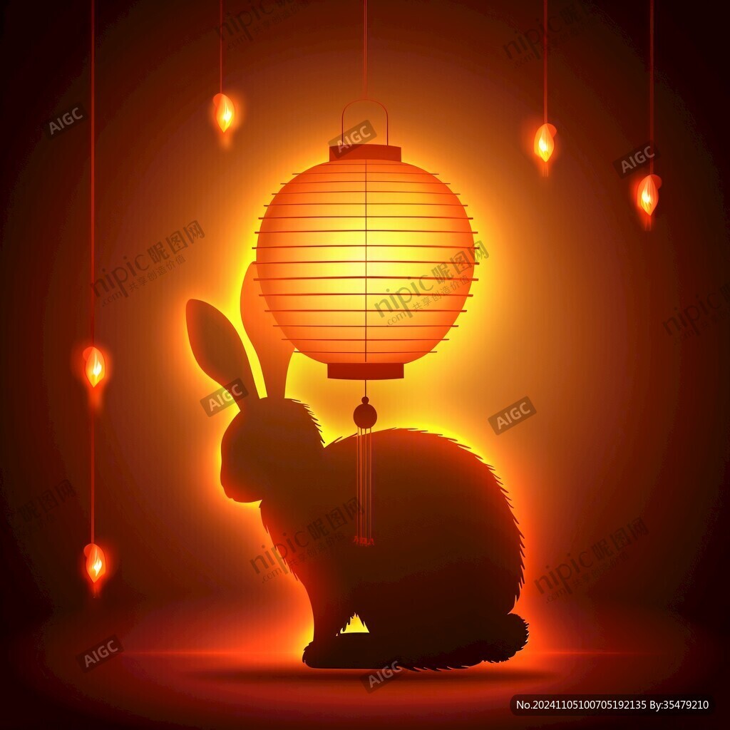兔子花灯素材
