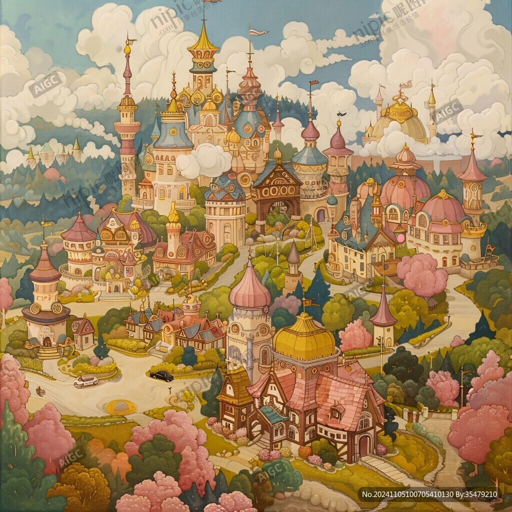 梦幻城堡插画