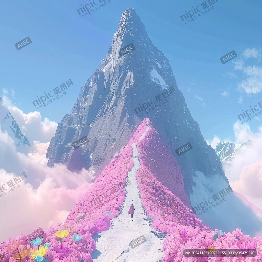粉色的奇幻风景