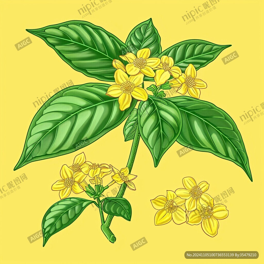 手绘桂花草本