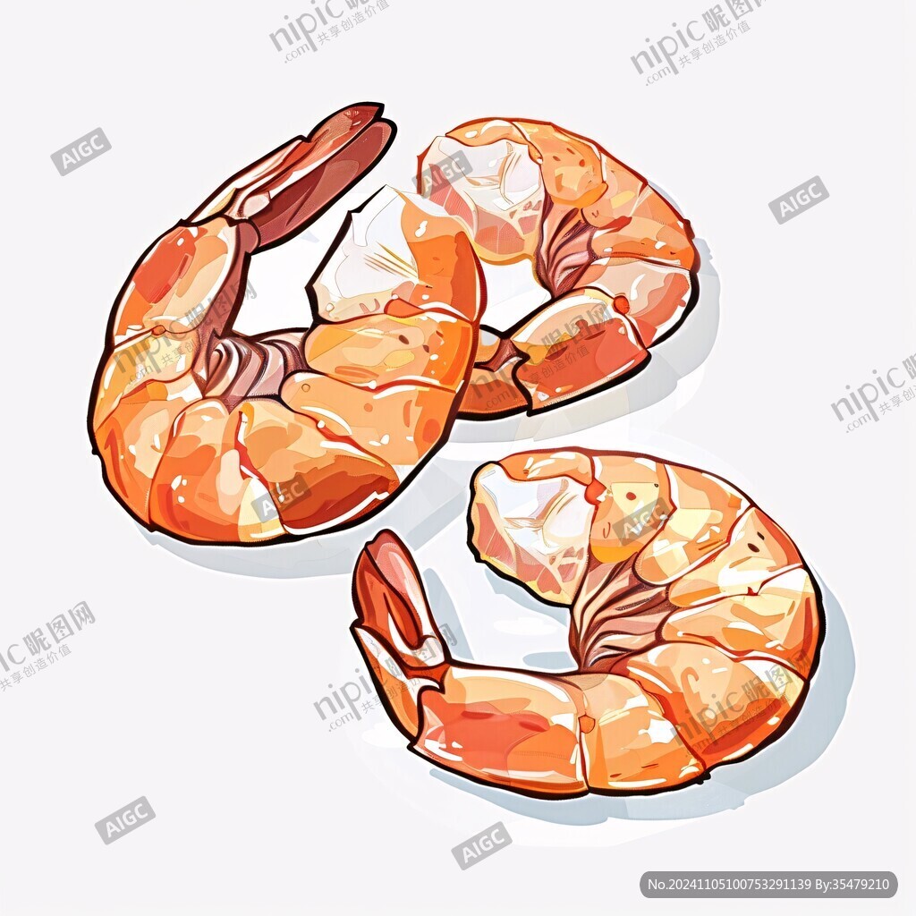 虾肉插画