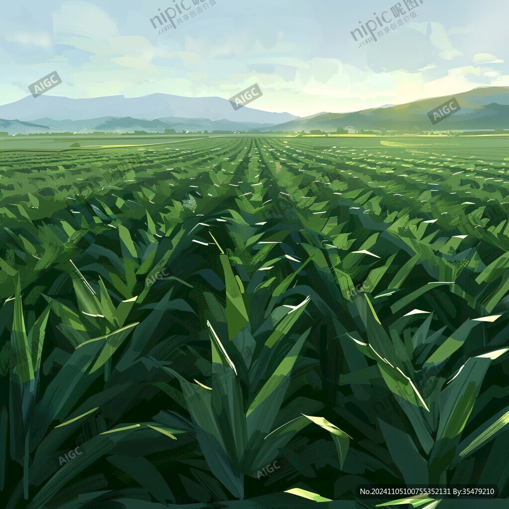 玉米地插画