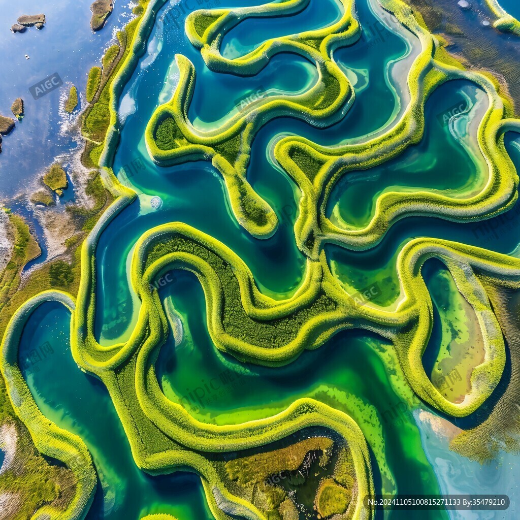 航拍芒崖翡翠湖