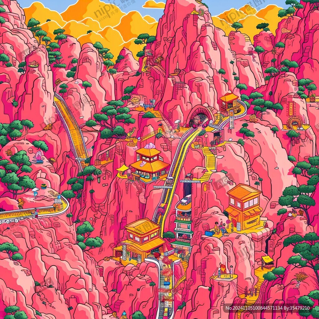 黄崖关插画