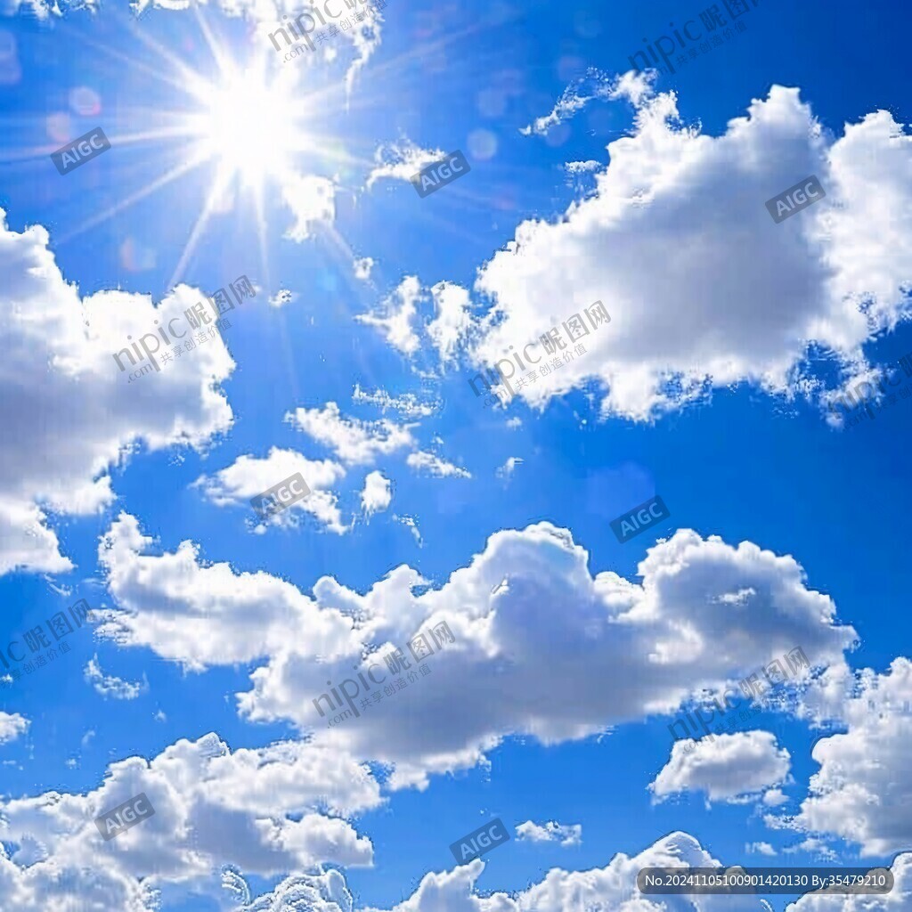 蓝天白云太阳天空