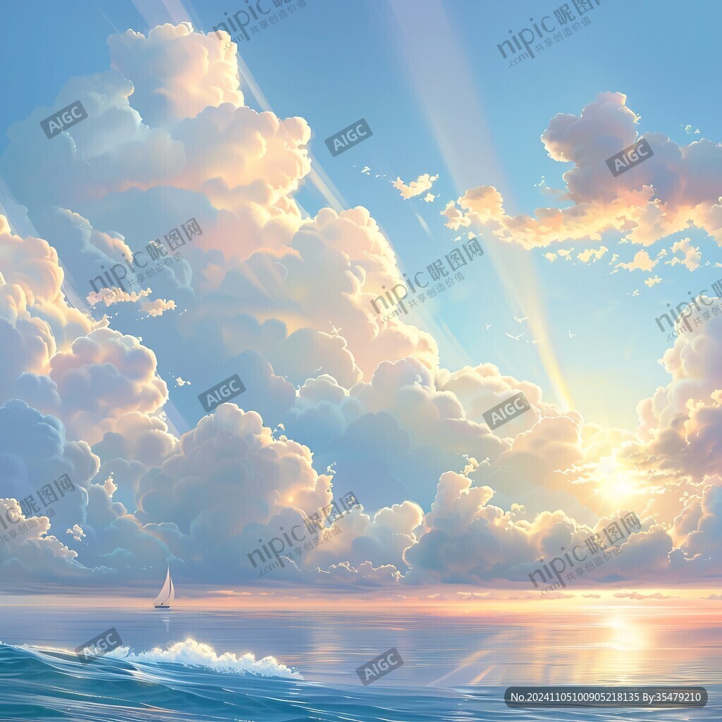 插画海平面