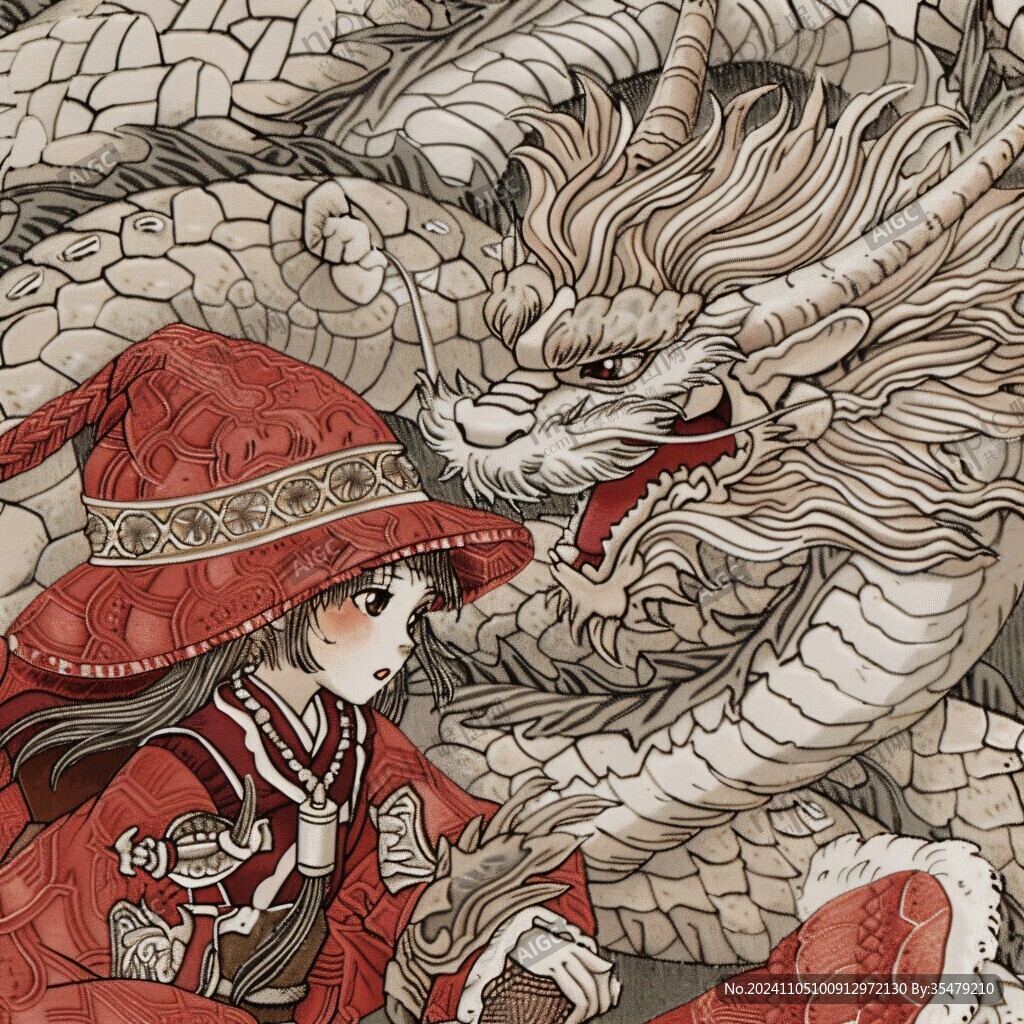国潮风龙与虎