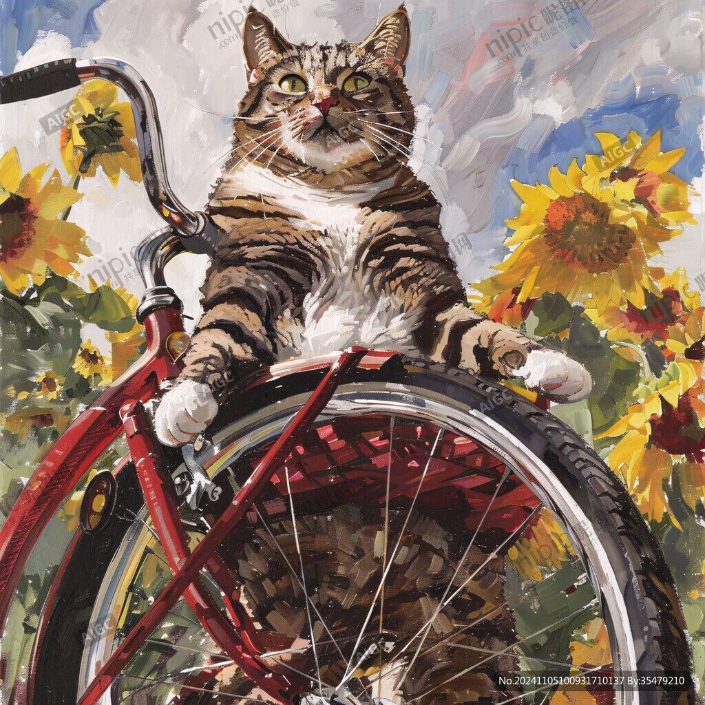 猫骑自行车
