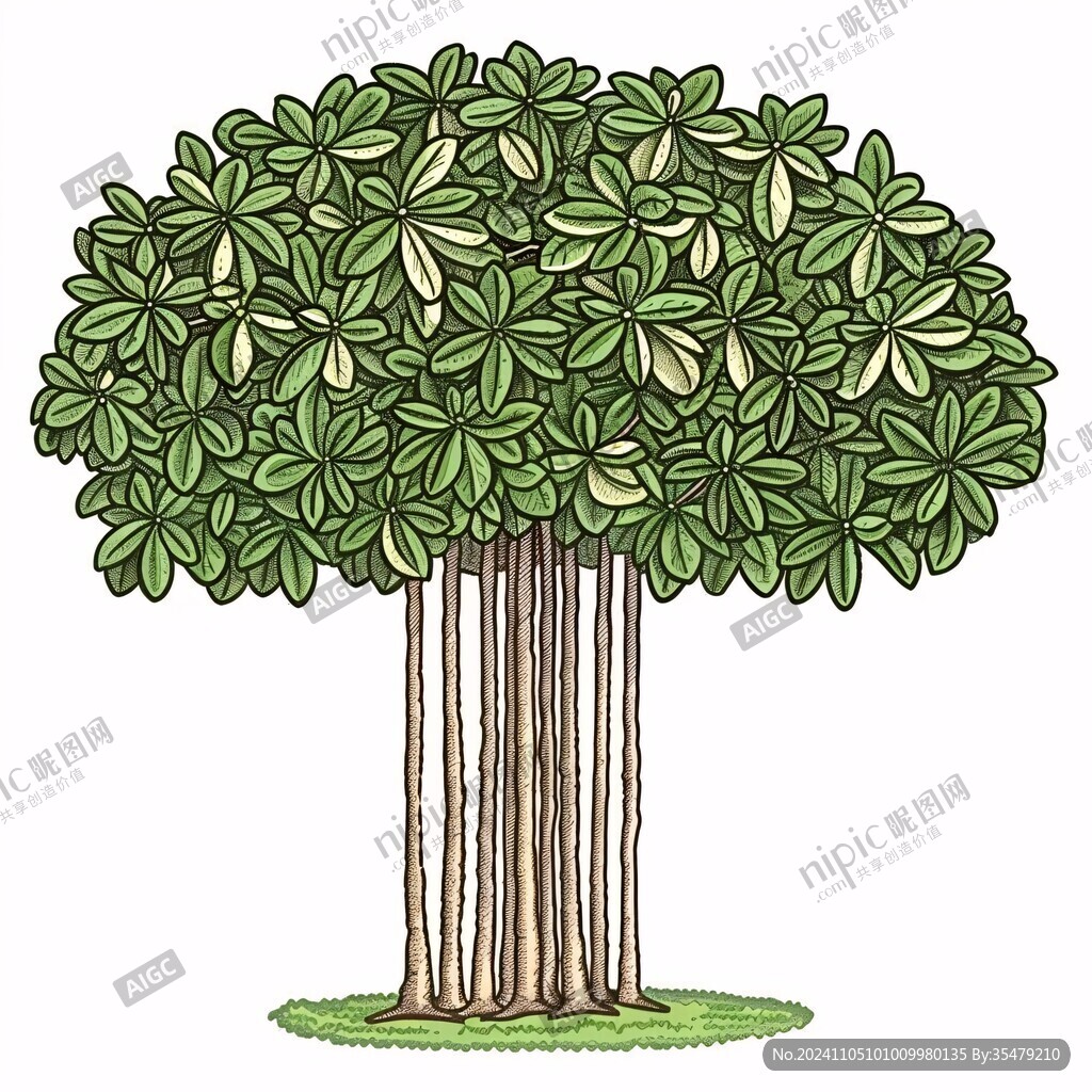 简单卡通大树