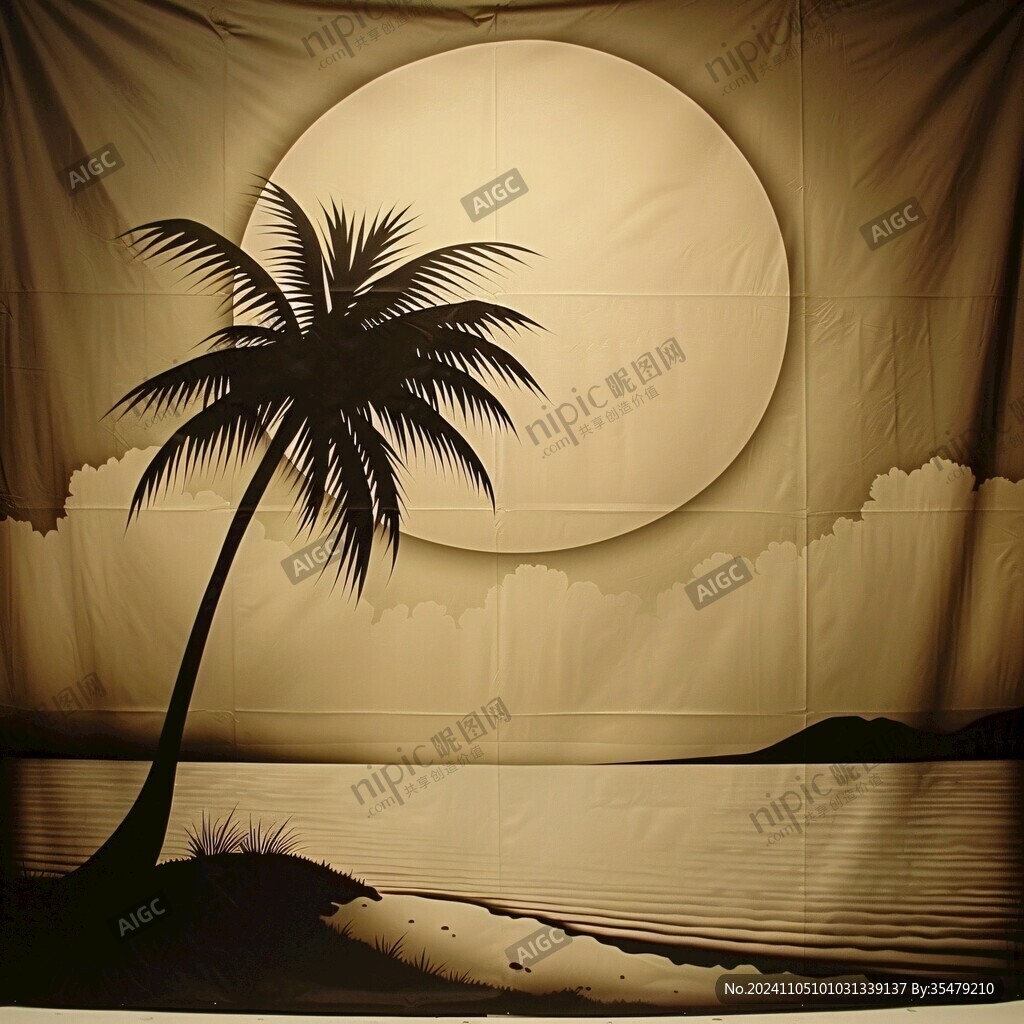 立体壁画夕阳