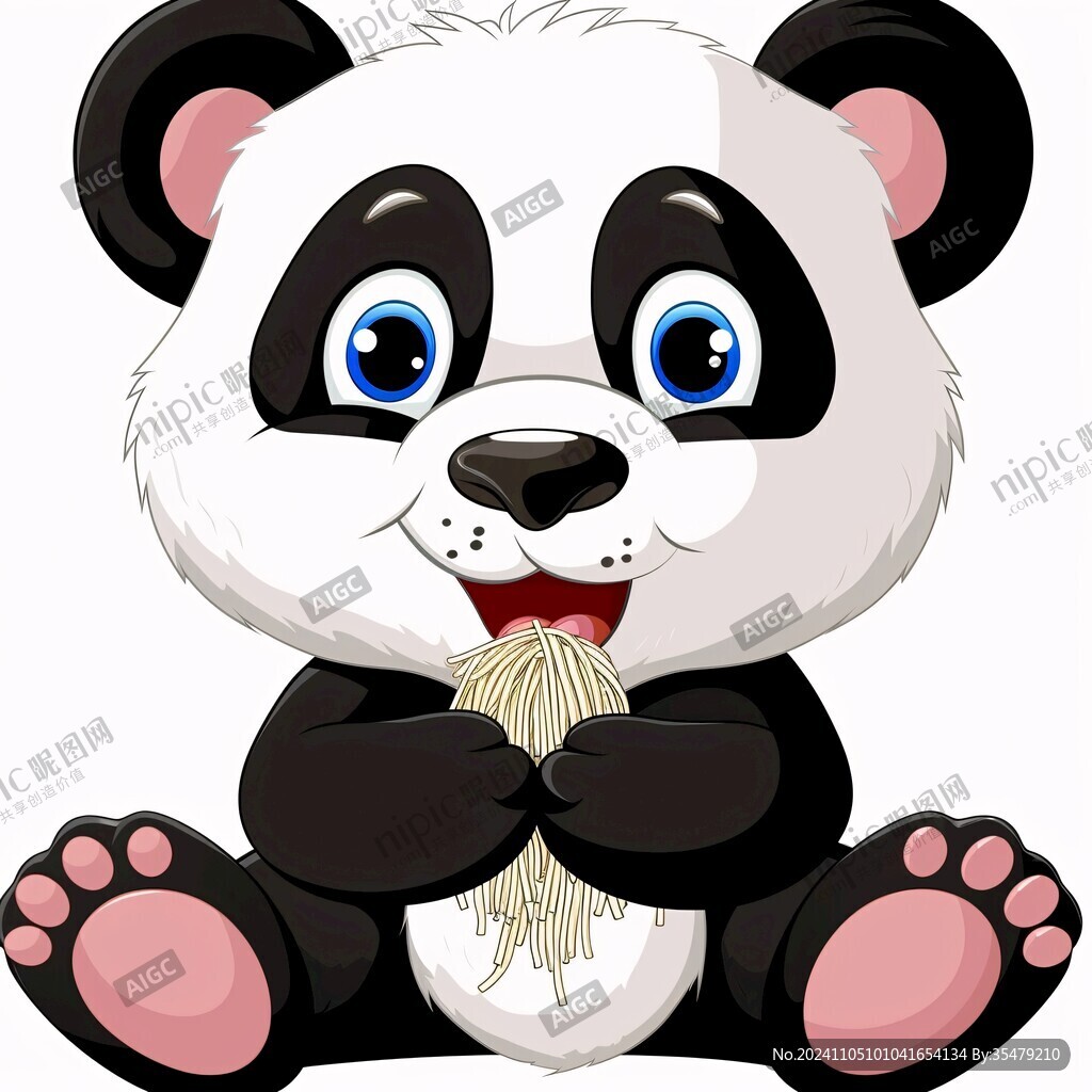 熊猫抱菠萝图案