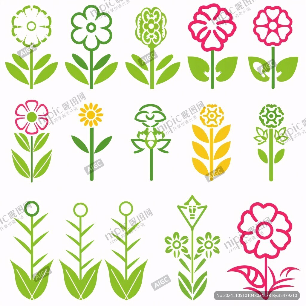 扁平花草