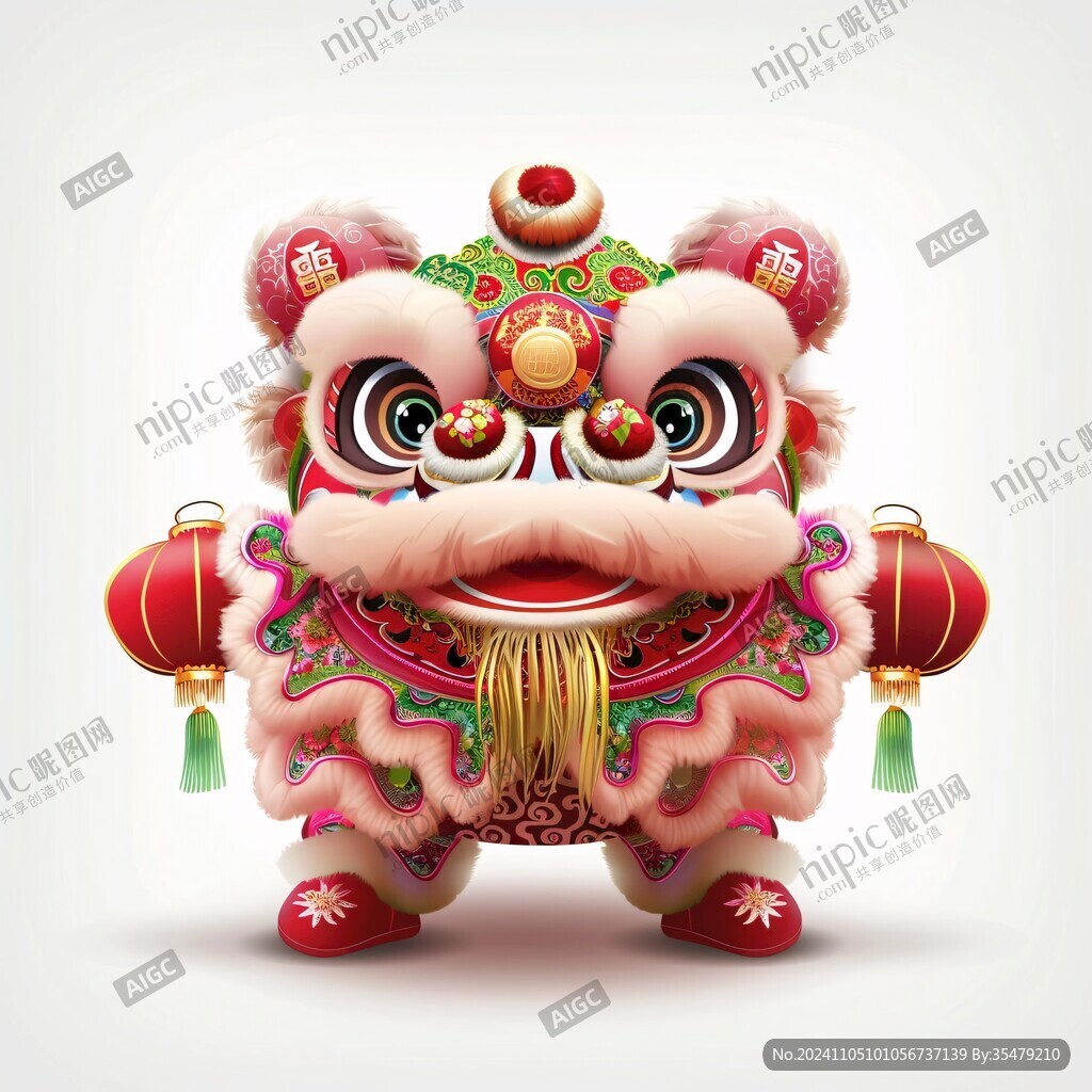 卡通舞狮人物