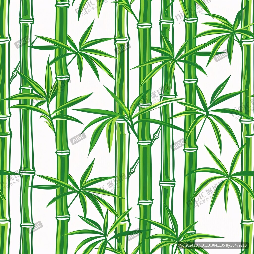 手绘竹图案