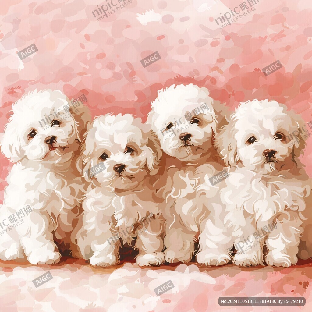 比熊犬插画