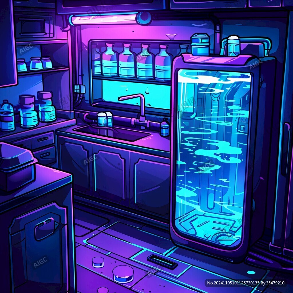 场景赛博插画