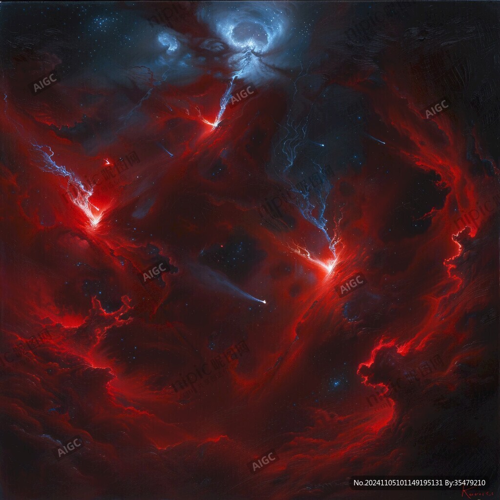 酷炫红色星空