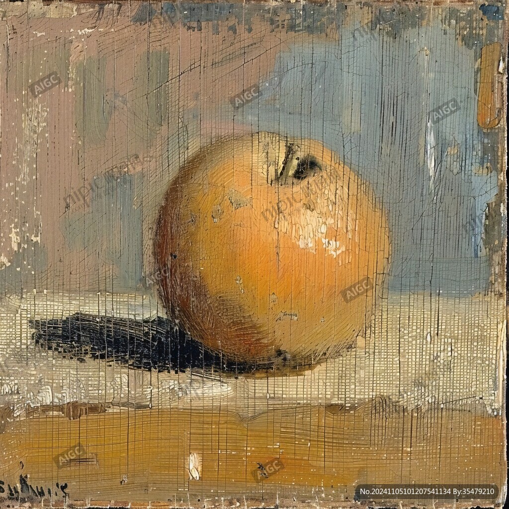 柿子油画