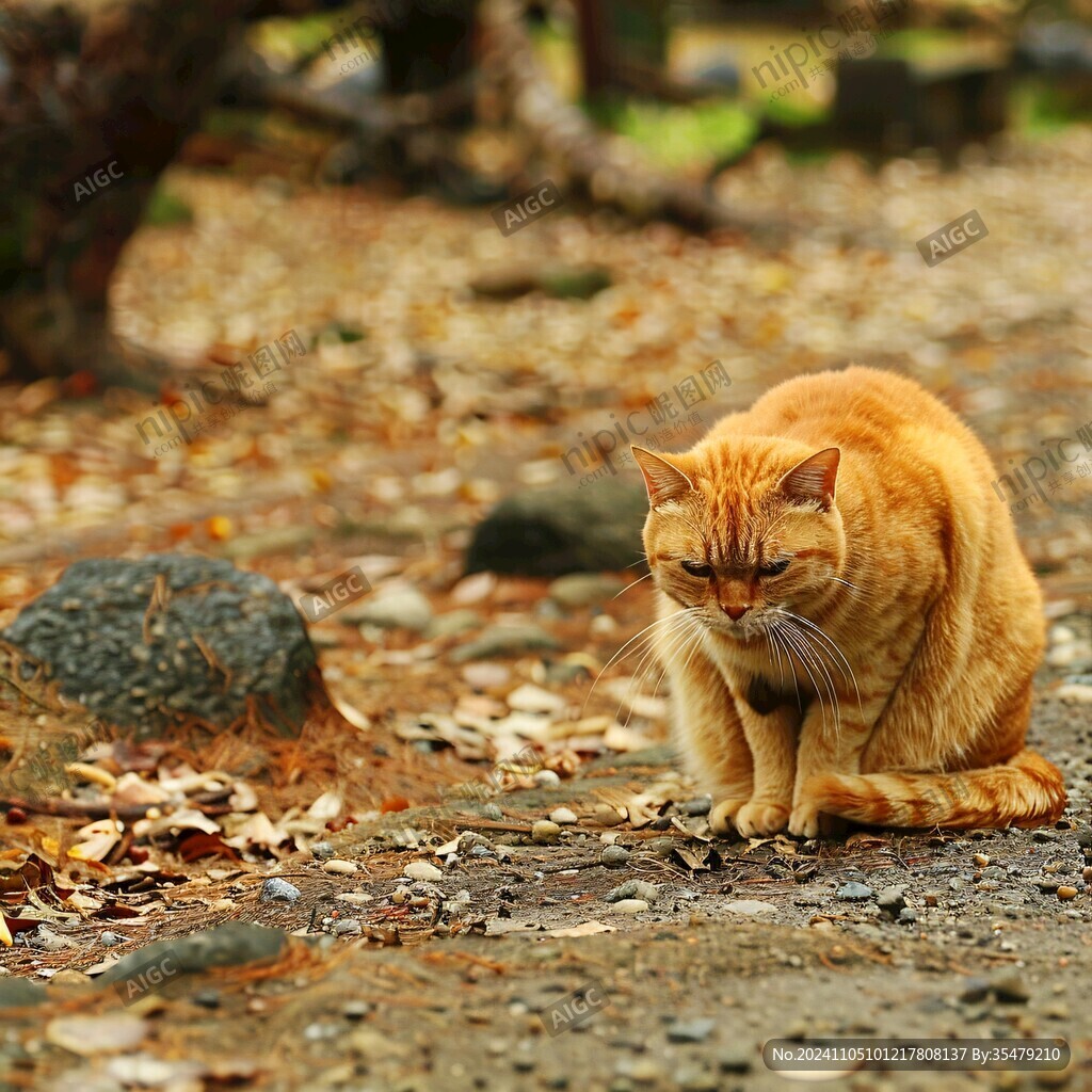 五峰园的黄猫
