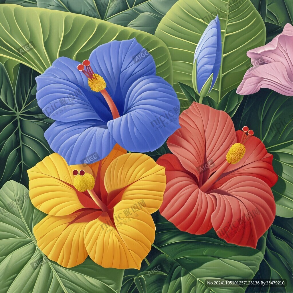 彩色怪兽花朵设计素材