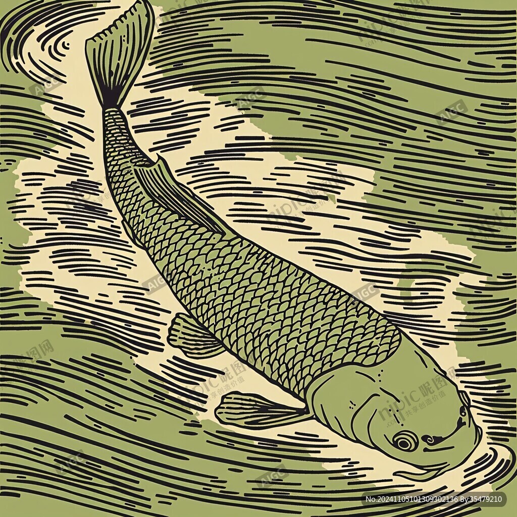 草鱼插画