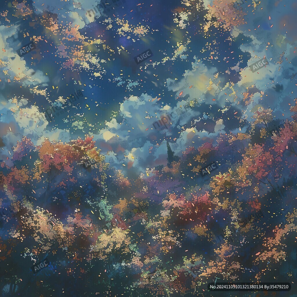 梦幻油画枫叶背景