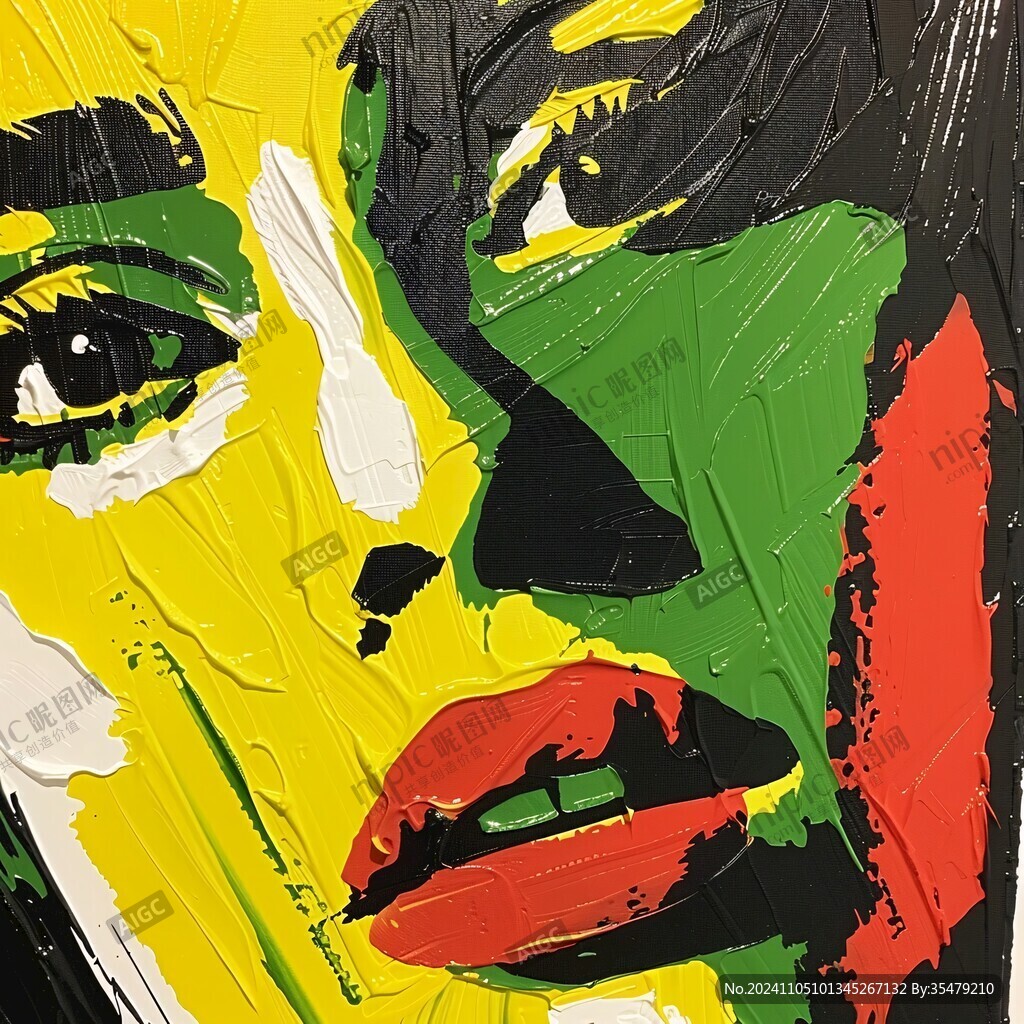 人脸色块拼接装饰画