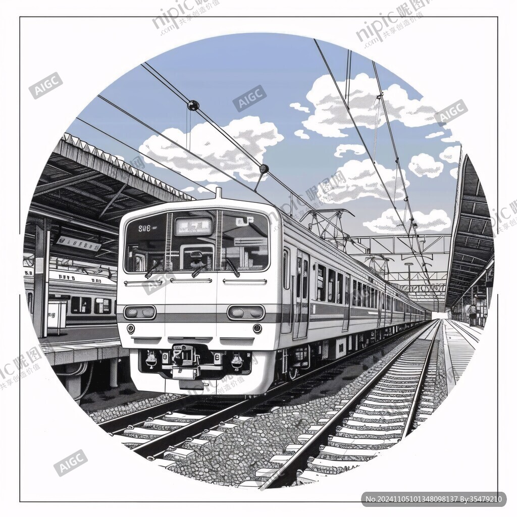 离别的车站绘画