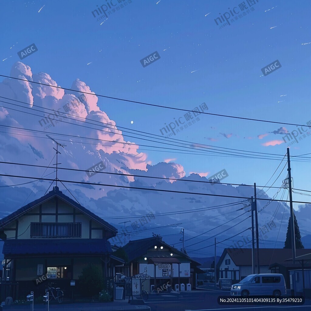 日本动漫风格晚霞