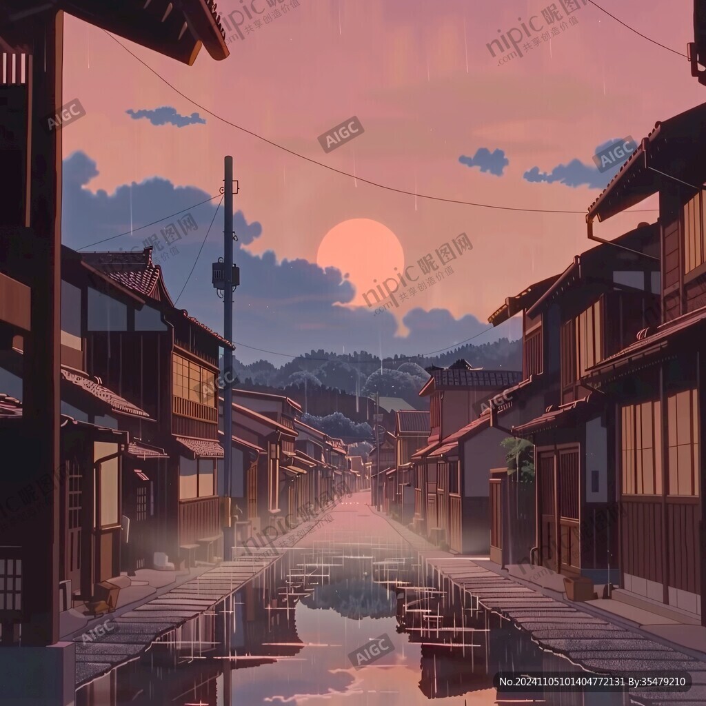日系风景插画