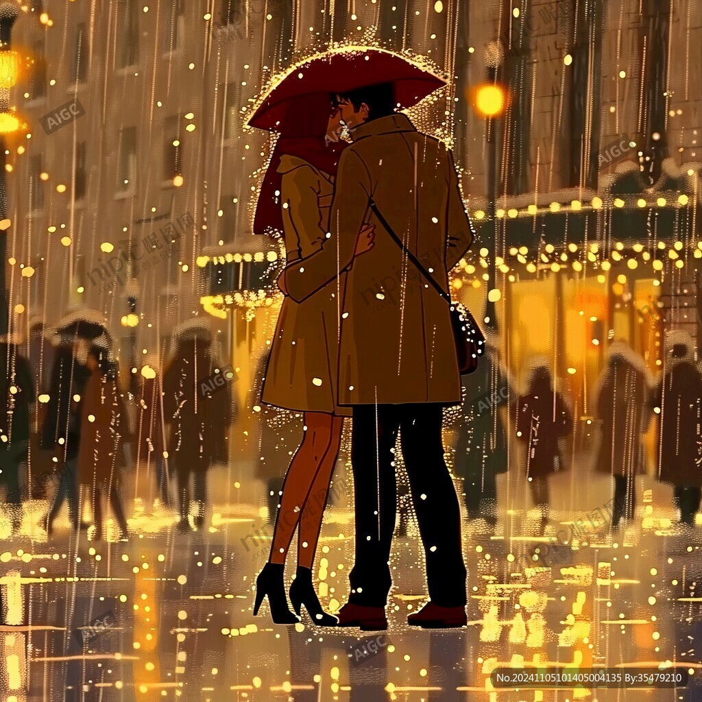 雨中的两个人