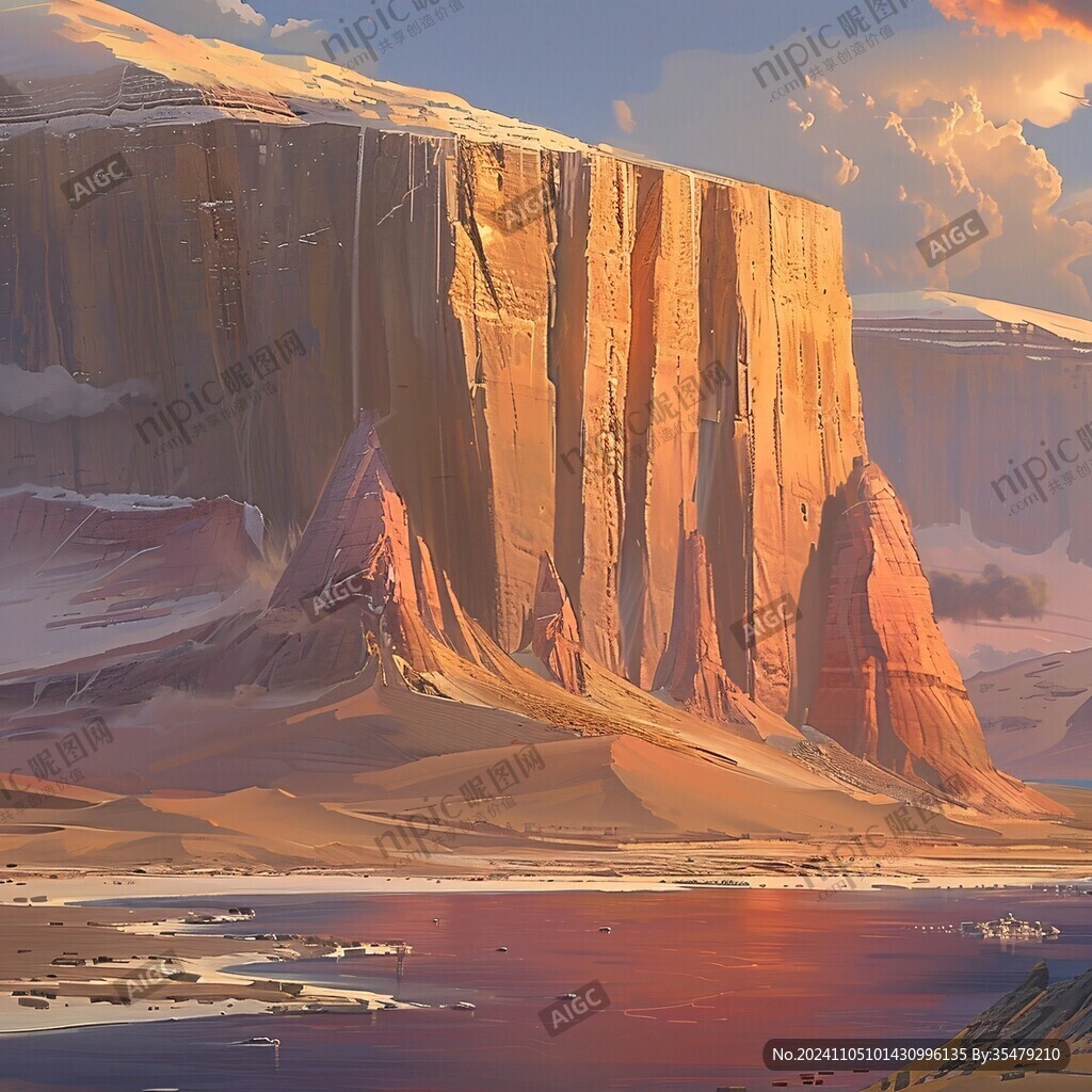 荒野黄昏插画