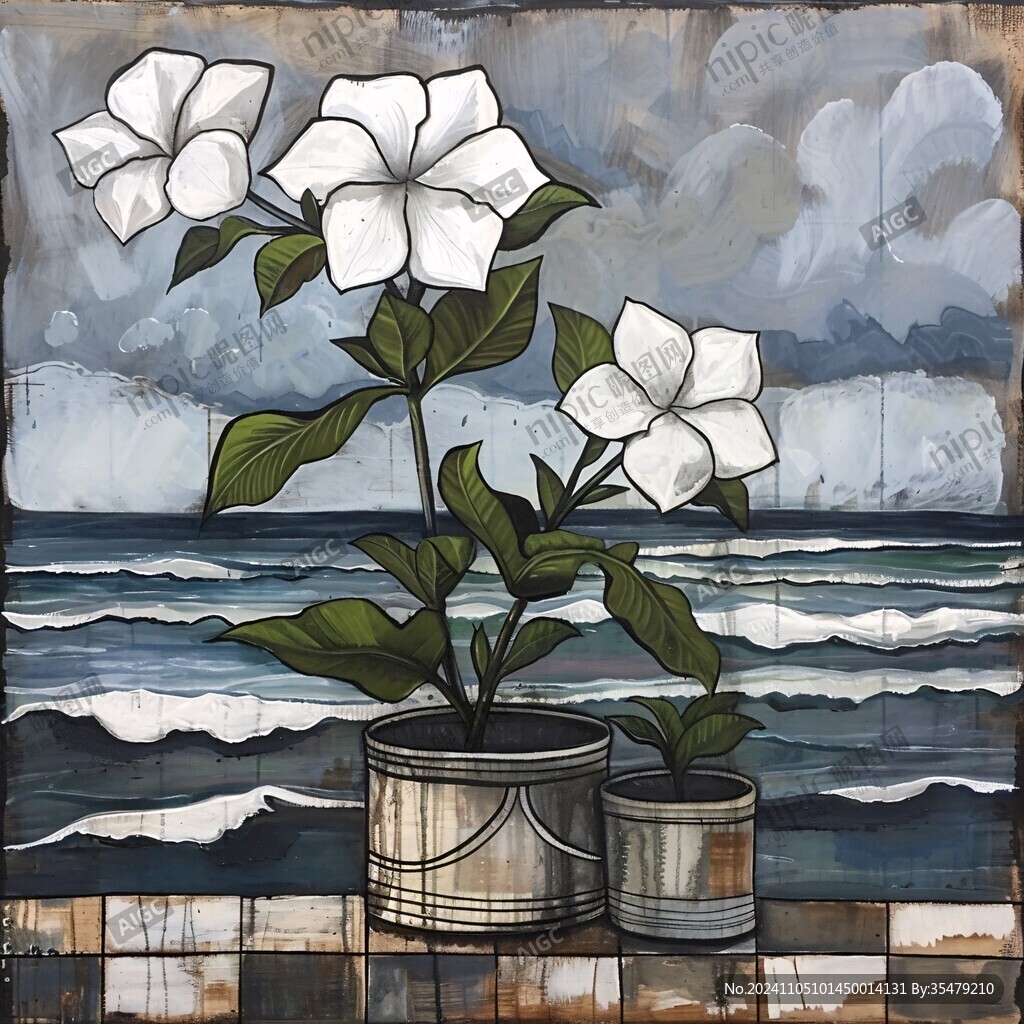 牵牛花壁画