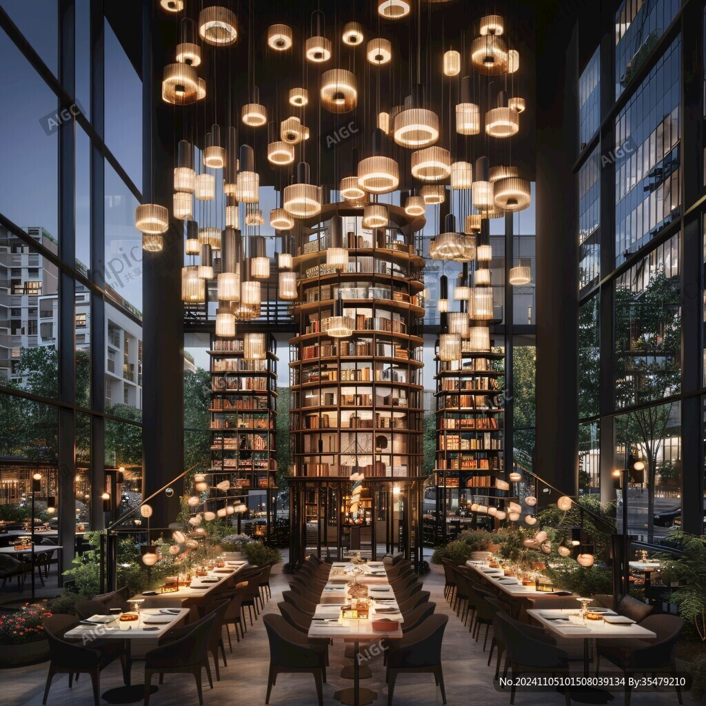 酒店书吧效果图