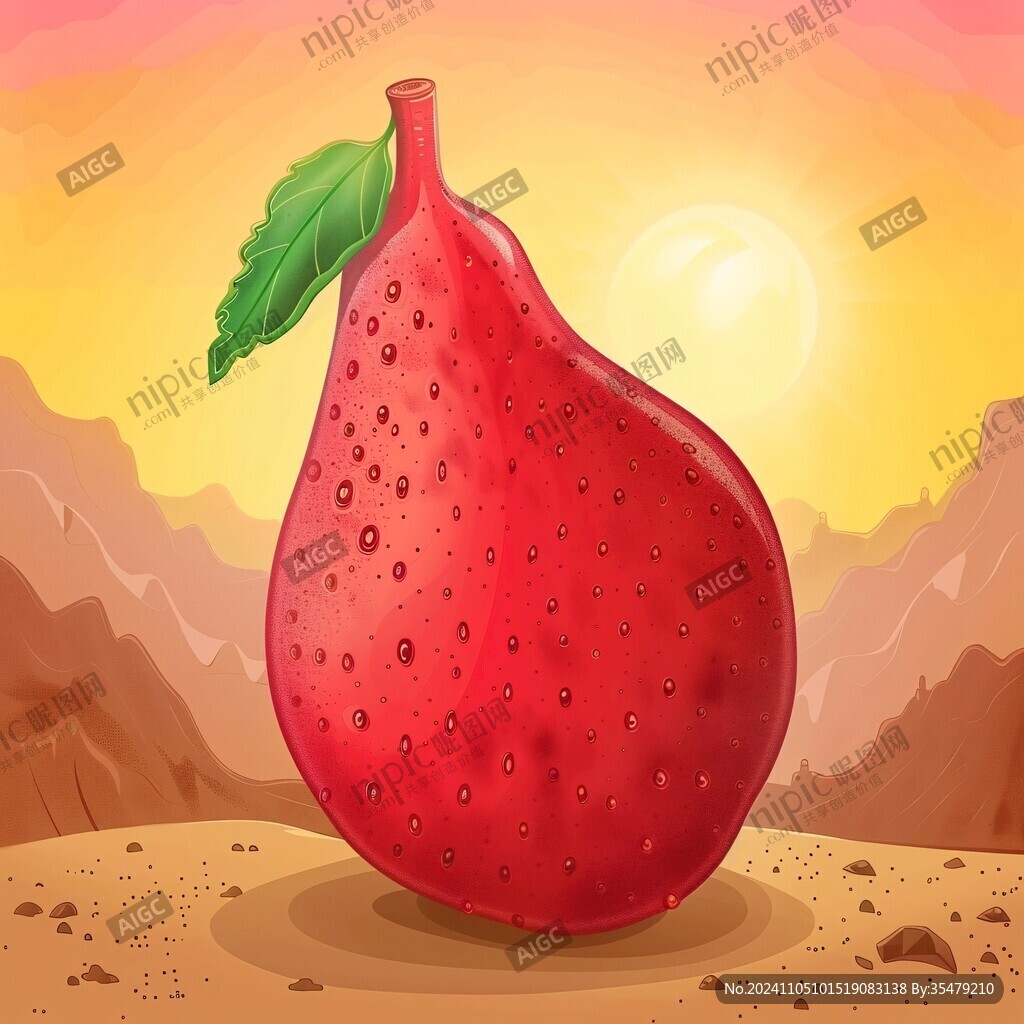 红啤梨插画