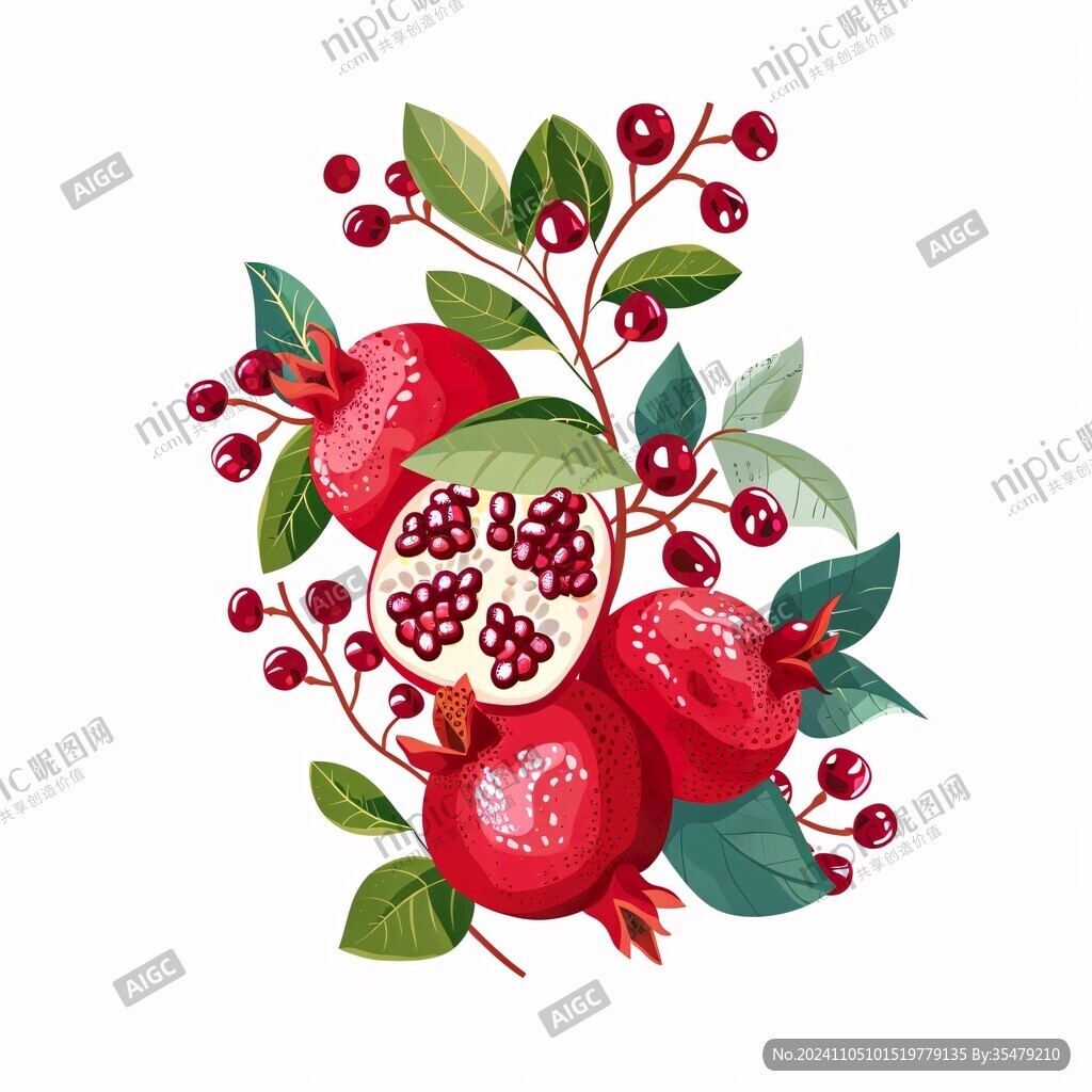 山茶果插画